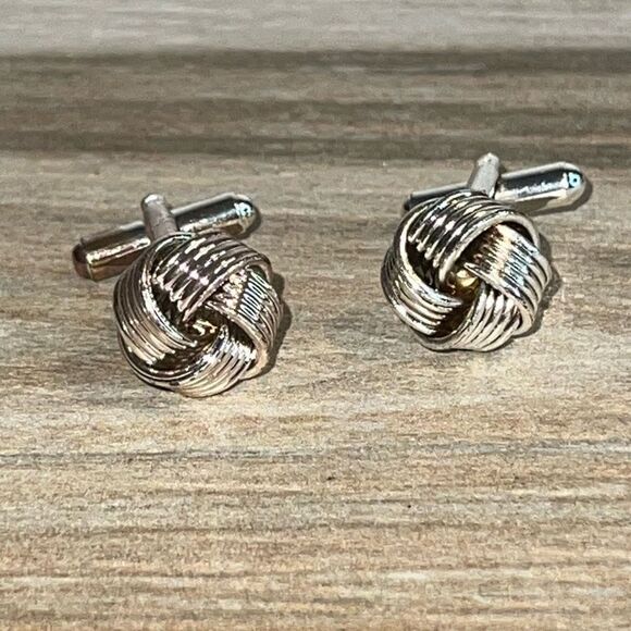 Timeless Twist Knot Cufflinks Men’s Silver Tone Heritage Classic Old Money Reto - Picture 1 of 6